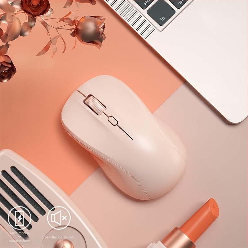 Vezeték nélküli egér vezeték nélküli töltéssel és halk működéssel, USB interfész, 2,4GHz vezeték nélküli kapcsolat, 1000dpi