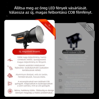 LED kitöltő fény YM-SS-600, 100W, 3 színhőmérséklet, 110-220V, élő fotózáshoz