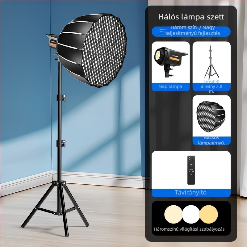 LED kitöltő fény YM-SS-600, 100W, 3 színhőmérséklet, 110-220V, élő fotózáshoz