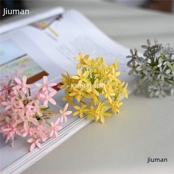 Baba ház mini virág dekoráció, száraz virágok, flockos felület, Daisy variáció