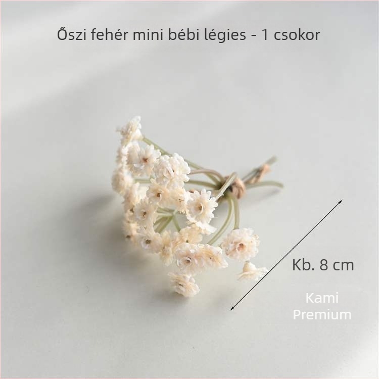 Baba ház mini virág dekoráció, száraz virágok, flockos felület, Daisy variáció