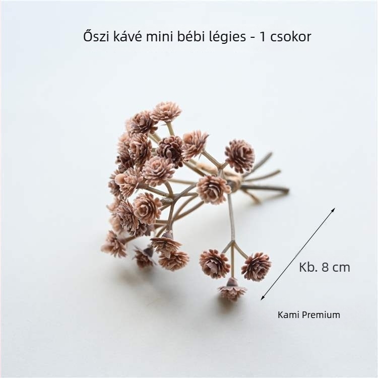 Baba ház mini virág dekoráció, száraz virágok, flockos felület, Daisy variáció