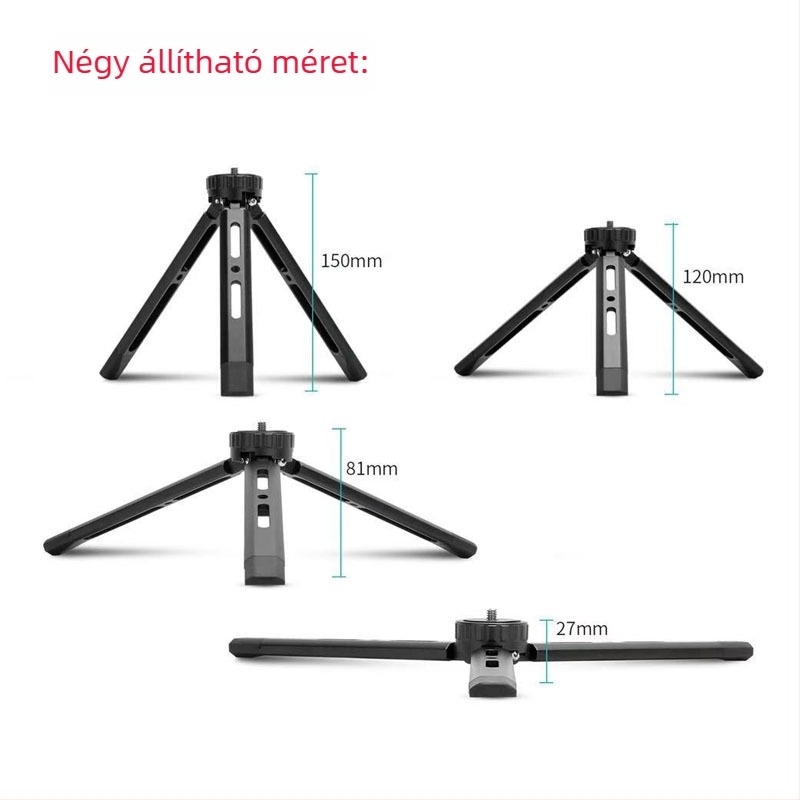 ST100 asztali alumíniumötvözet állvány, kétfokozat teleszkópos magasságbeállítás, 11.5–30 cm, terhelhetőség legfeljebb 2 kg
