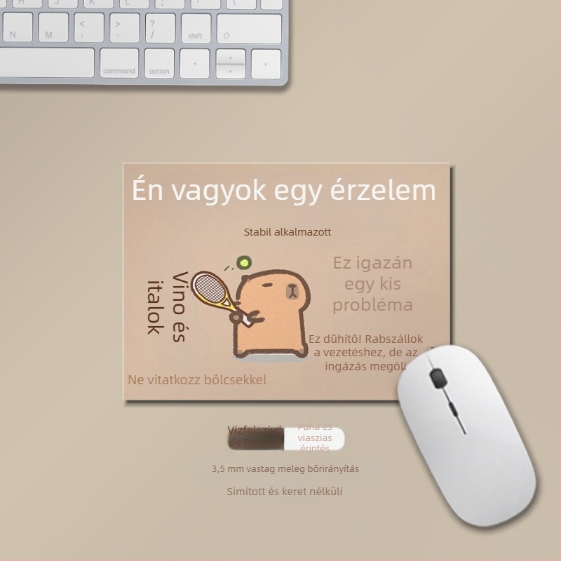Kis egérpad természetes gumiból, csúszásmentes felület, testreszabható szöveg és logó, asztali mat stílusban