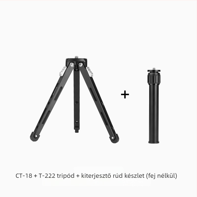 Alumínium ötvözetből készült mini asztali tripod golyófejjel és gyorskioldó lemezzel; teherbírás 3 kg; súly 243 g; 1 részes kompakt kialakítás