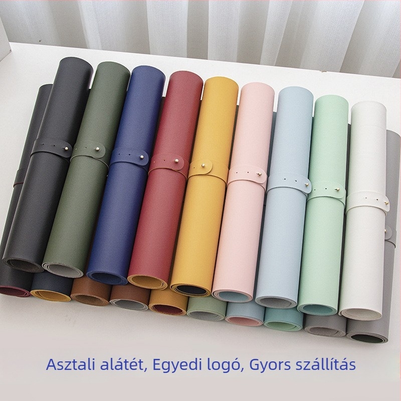 Két színű bőr egérpad, XXL méret, szennyeződésálló, kétoldalas asztali alátét, vízálló és olaj- és foltálló, méretek 30x60–60x120