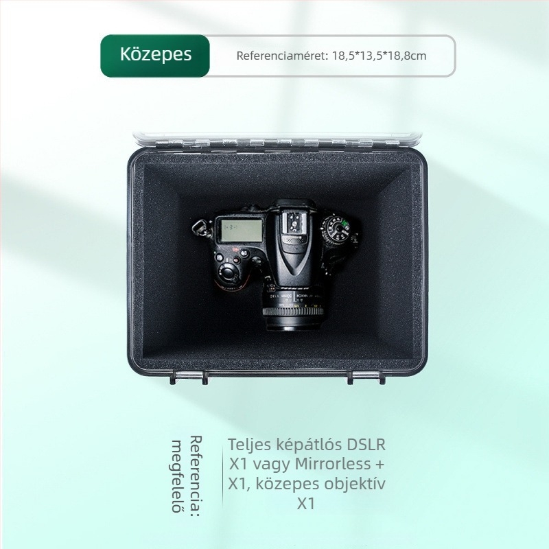 DSLR fényképezőgéphez nedvességálló doboz higrométerrel és penészmentes tömítéssel