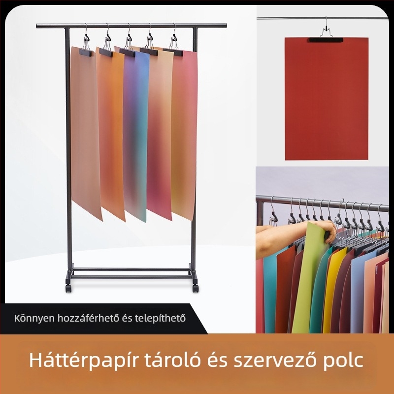 Mozgatható háttérpapír-tároló állvány fotózáshoz, anti görbület, anti gyűrődés és anti olajfolt védelemmel — Light and Shadow Stars