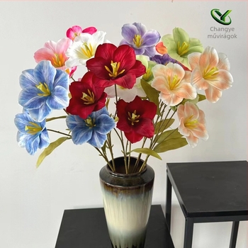 Selyem tulipán, művirág, egyetlen szár, 3D nyomtatott dizájn fotózáshoz