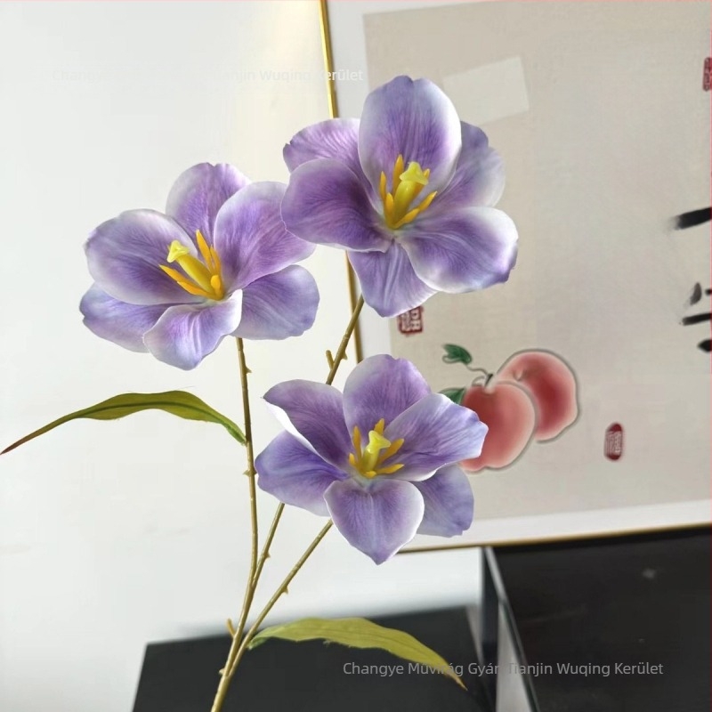 Selyem tulipán, művirág, egyetlen szár, 3D nyomtatott dizájn fotózáshoz