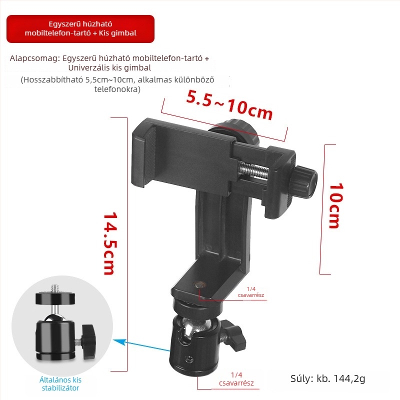 Tip more Telefontartó asztalra, 3.10 Hárompozíciós asztali tripod, ötvözet