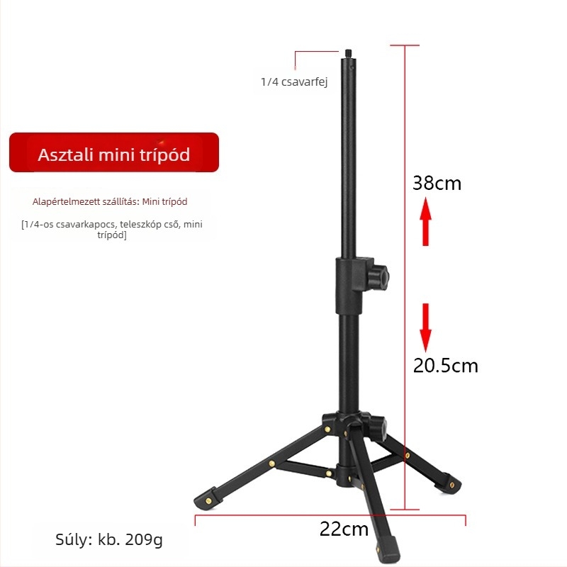 Tip more Telefontartó asztalra, 3.10 Hárompozíciós asztali tripod, ötvözet