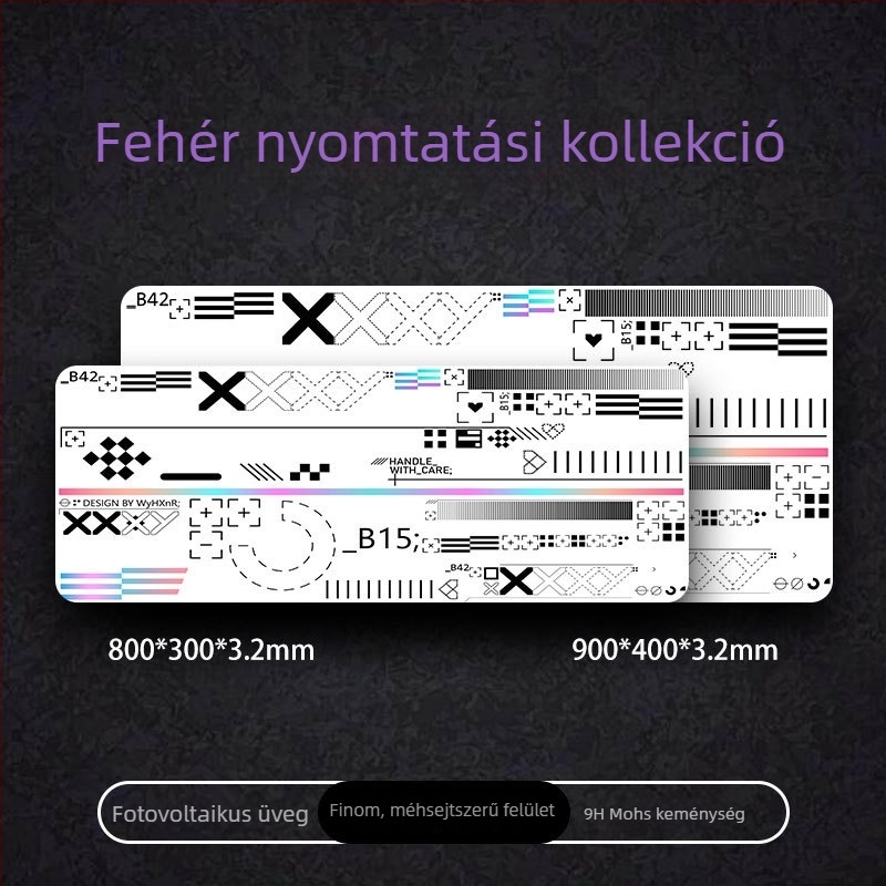 Személyre szabott e-sport egérpad, edzett üveg felület, csúszásmentes, egyoldalas, FPS-hez optimális