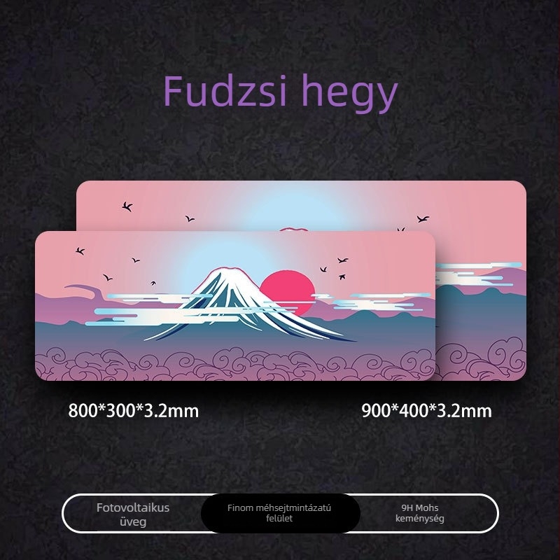 Személyre szabott e-sport egérpad, edzett üveg felület, csúszásmentes, egyoldalas, FPS-hez optimális