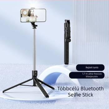 3 az 1-ben szelfibot állvány fém szerkezettel és telefon tartóval videózásra és utazási fotózáshoz