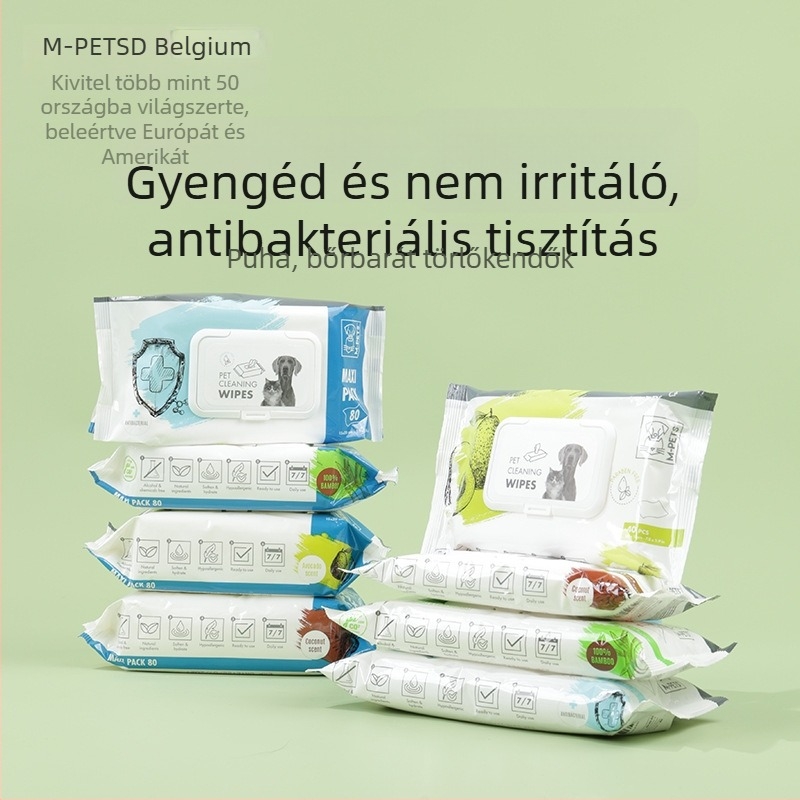 Macskáknak készült nedves törlőkendők (Márka mpets; Dobozban 48 darab; Macskáknak; Nem importált)
