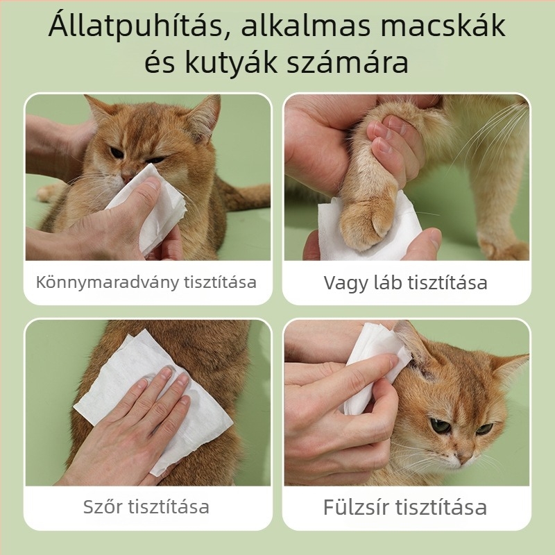 Macskáknak készült nedves törlőkendők (Márka mpets; Dobozban 48 darab; Macskáknak; Nem importált)