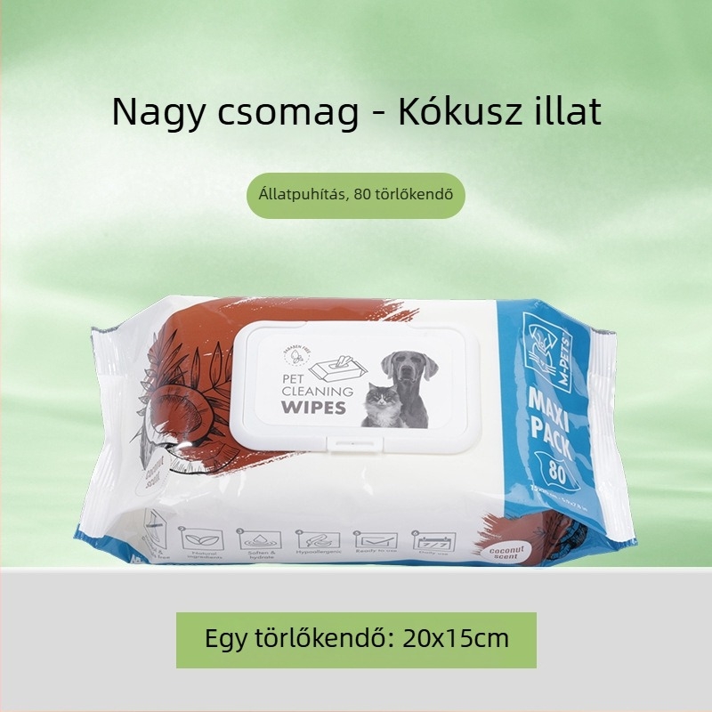 Macskáknak készült nedves törlőkendők (Márka mpets; Dobozban 48 darab; Macskáknak; Nem importált)