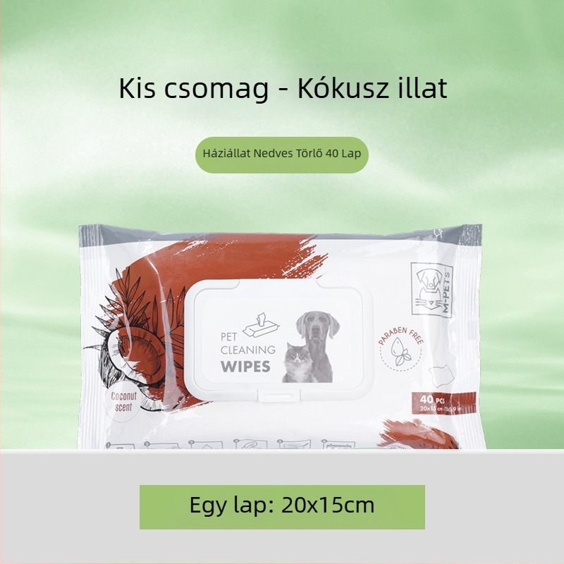 Macskáknak készült nedves törlőkendők (Márka mpets; Dobozban 48 darab; Macskáknak; Nem importált)