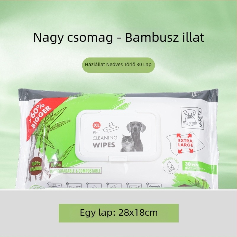 Macskáknak készült nedves törlőkendők (Márka mpets; Dobozban 48 darab; Macskáknak; Nem importált)