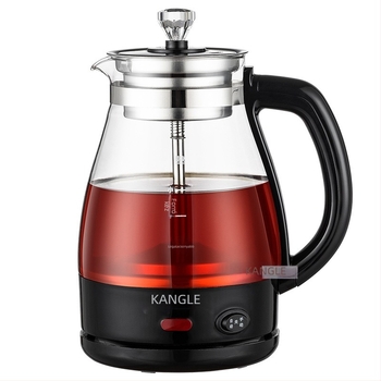Többfunkciós teafőző boroszilikát üvegből, 1 L-ig, 600 W, 220 V, gombos vezérlés, 2–3 személynek