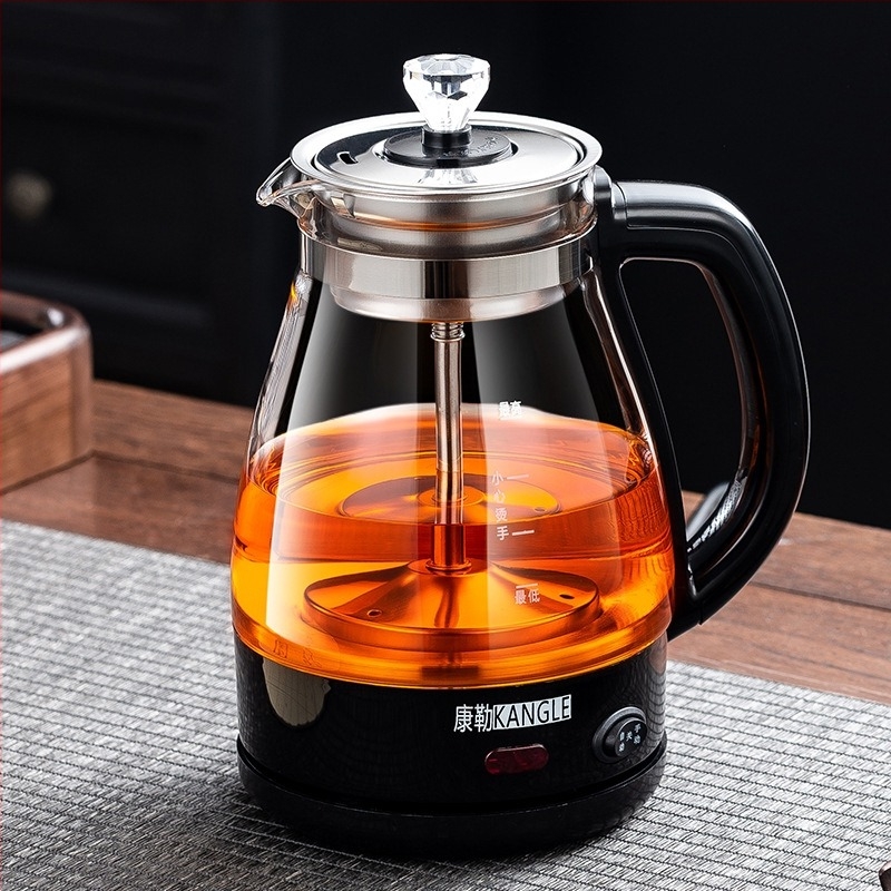 Többfunkciós teafőző boroszilikát üvegből, 1 L-ig, 600 W, 220 V, gombos vezérlés, 2–3 személynek