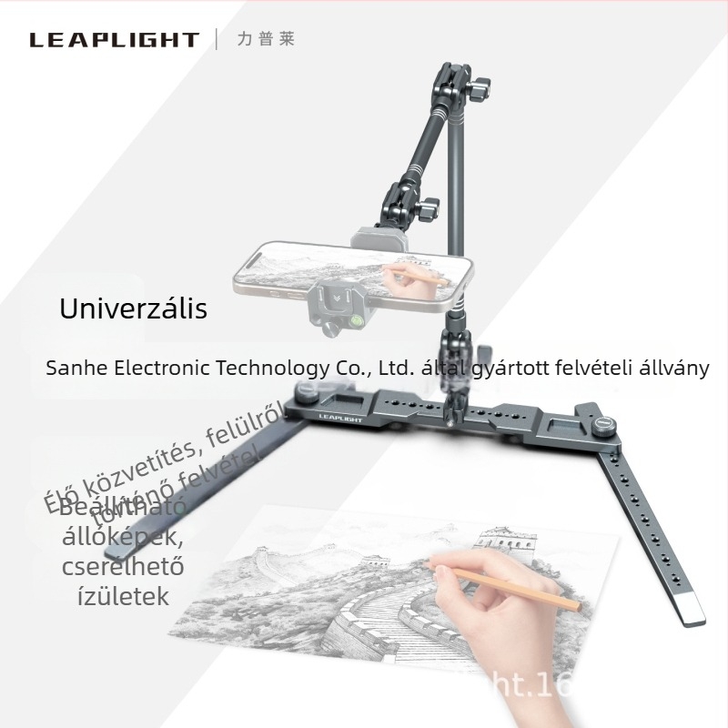 LEAPLIGHT alumínium asztali állvány mobiltelefonhoz, felülnézeti felvételhez, univerzális stílusú
