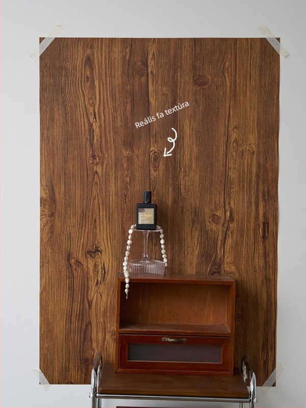 3D fa mintázatú PVC hátterű tábla ételfotózáshoz, retro stílus