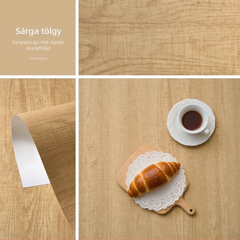 3D fa mintázatú PVC hátterű tábla ételfotózáshoz, retro stílus