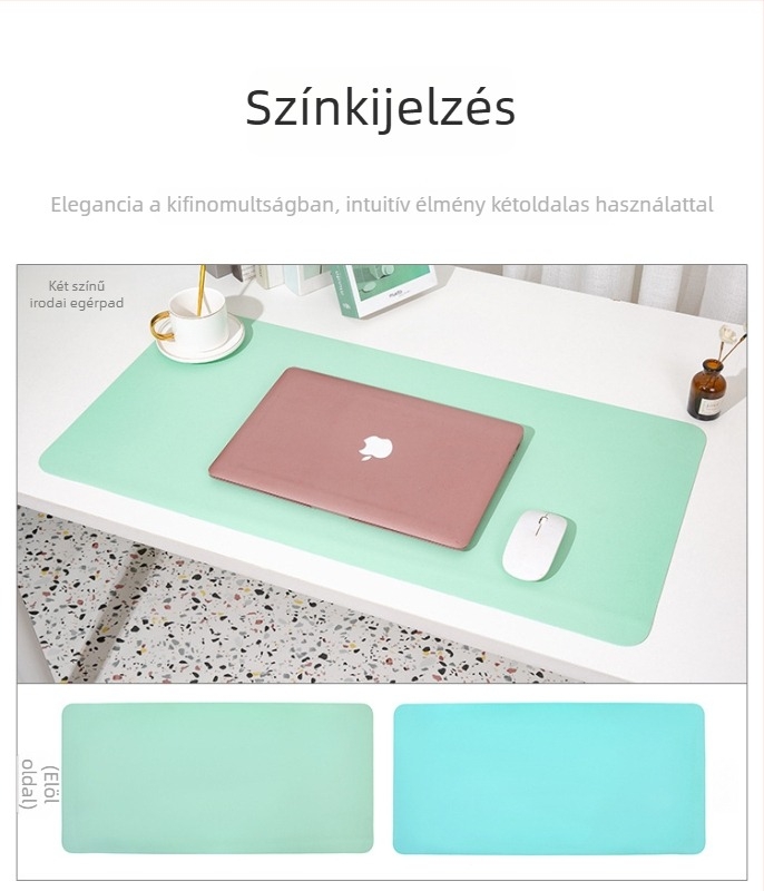 Bőr asztali alátét, kétoldalas, csúszásmentes, logónyomtatás
