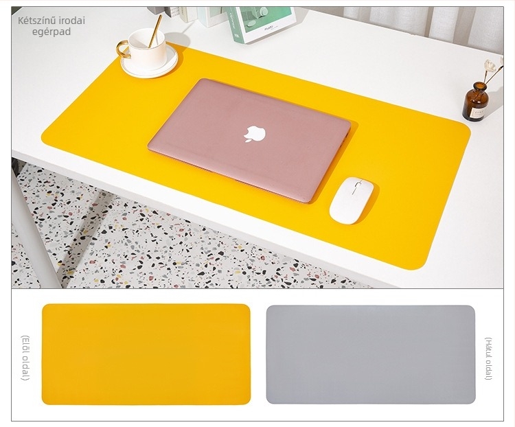 Bőr asztali alátét, kétoldalas, csúszásmentes, logónyomtatás