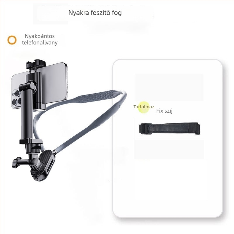 JUKUN BFG-01 Nyakba akasztható telefon/akciókamera tartó – mágneses anti-remegés vloghoz első személyes nézetben; Anyag: PC + ötvözet; Logó nyomtatás: Támogatott; Szerviz: 3 garancia