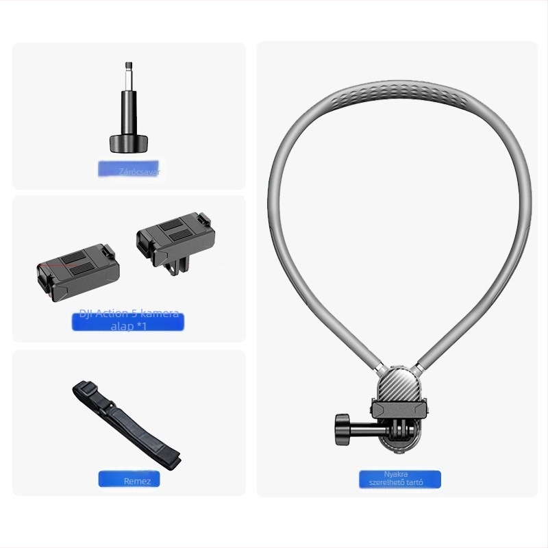 JUKUN BFG-01 Nyakba akasztható telefon/akciókamera tartó – mágneses anti-remegés vloghoz első személyes nézetben; Anyag: PC + ötvözet; Logó nyomtatás: Támogatott; Szerviz: 3 garancia