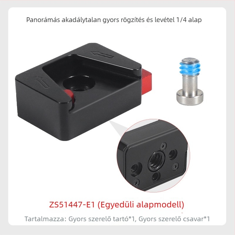 BGNing Gyorskioldó alap Insta360 X4hez, DJI Osmo panoráma kamerákhoz – alumíniumötvözet, 1/4 adapter, mini gyorskioldó tartó