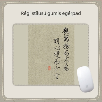 Egérpad kínai kalligráfia stílusban – természetes gumi, egyoldalas felület, csuklótámasz, hőtranszfer nyomtatás, OEM/egyéni testreszabás