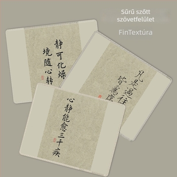 Egérpad kínai kalligráfia stílusban – természetes gumi, egyoldalas felület, csuklótámasz, hőtranszfer nyomtatás, OEM/egyéni testreszabás