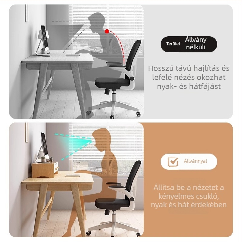 Jinhe cute asztali monitorállvány fiókkal, mozgatható, 3-szintes tároló