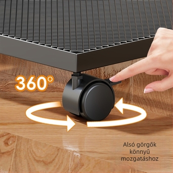 Vasból készült számítógép-ház állvány kerekkel, mozgatható alap, egyszintes, többfunkciós tároló otthonra és irodára