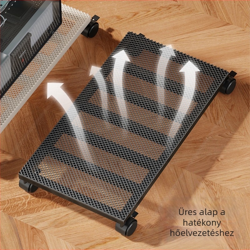 Vasból készült számítógép-ház állvány kerekkel, mozgatható alap, egyszintes, többfunkciós tároló otthonra és irodára