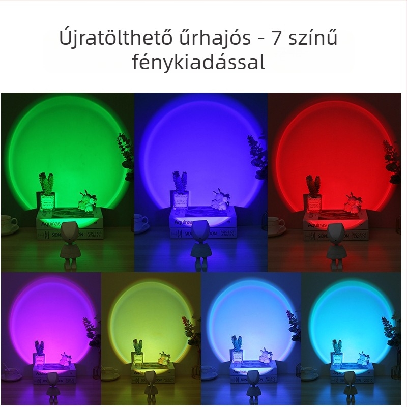 Naplemente környezeti lámpa fényképezéshez és élő közvetítéshez — USB-tápellátás beépített akkumulátorral; intelligens vezérlés nélkül; egyéb jellemzők