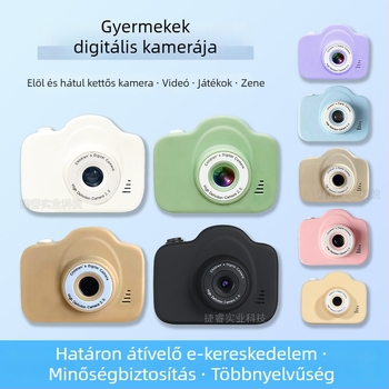 A3 Gyerekeknek szóló digitális kamera – Rajzfilm-stílusú kialakítás, 2.0 hüvelykes LCD, 20MP, TF-kártya tárhely, 60–90 perc akkumulátor-élettartam