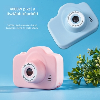 A3 Gyerekeknek szóló digitális kamera – Rajzfilm-stílusú kialakítás, 2.0 hüvelykes LCD, 20MP, TF-kártya tárhely, 60–90 perc akkumulátor-élettartam