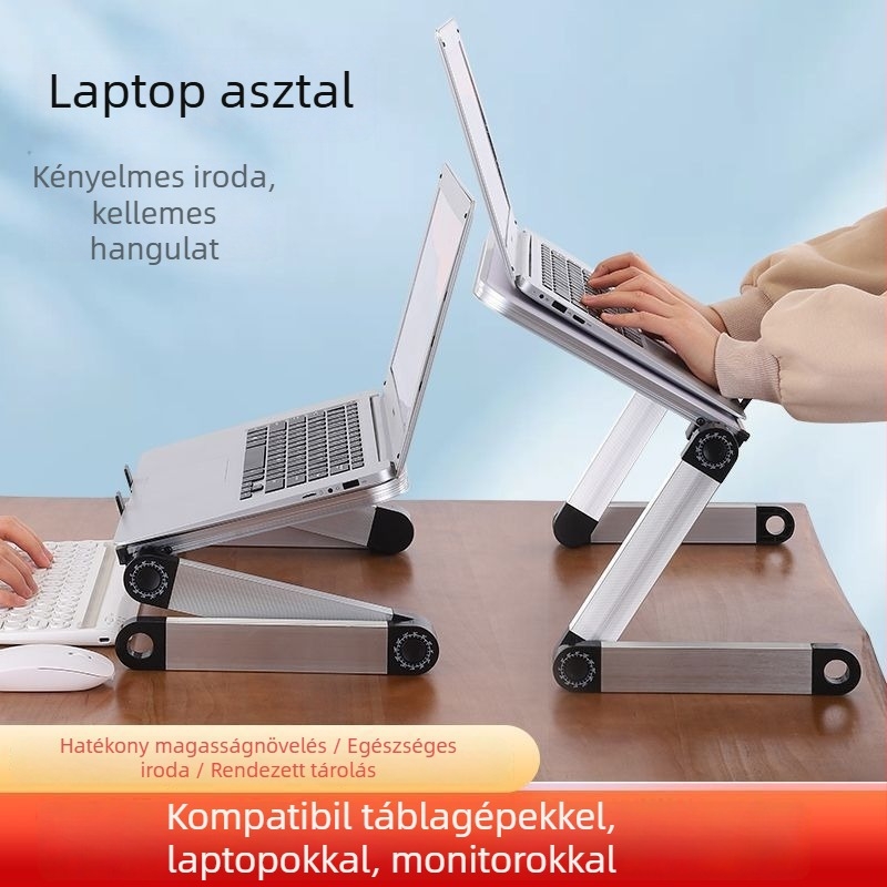 Asztali monitor-emelő állvány – felemelt kijelzőtartó laptophoz, állítható, műanyag, forgó típus