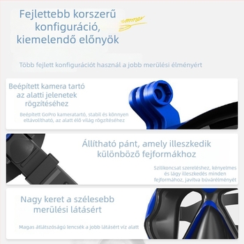 Búvármaszk kameratartóval, szilikon+PC test, ZMZDIVE