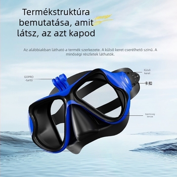 Búvármaszk kameratartóval, szilikon+PC test, ZMZDIVE
