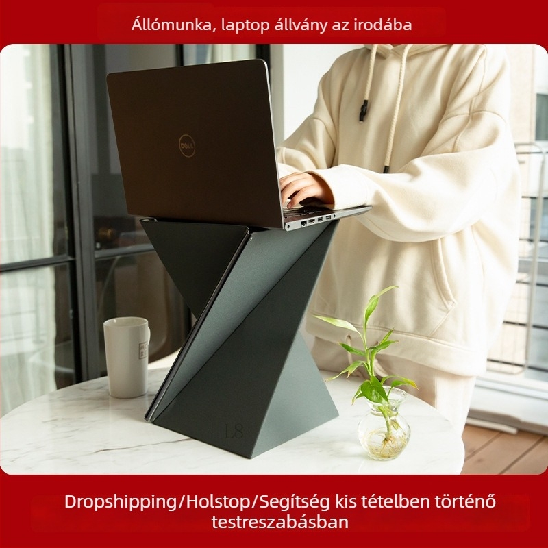 Laptoptartó L8, összecsukható, könnyű 900 g, OEM feldolgozás, asztali tartó