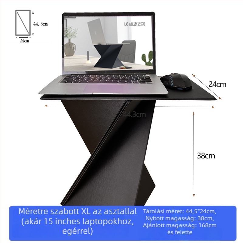 Laptoptartó L8, összecsukható, könnyű 900 g, OEM feldolgozás, asztali tartó
