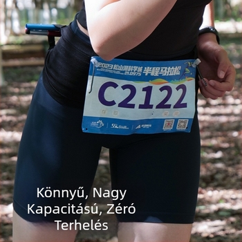 Könnyű futó deréköv víztartóval és telefontartó zsebbel, uniszex, maratonra és terepfutáshoz