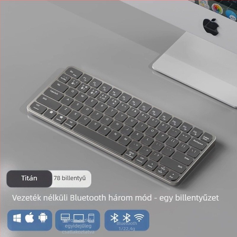 Vezeték nélküli vékony billentyűzet és egér készlet – több mint 98 billentyű, vezeték nélküli csatlakozás, párosítás 2 eszközzel, háttérvilágítás nélkül