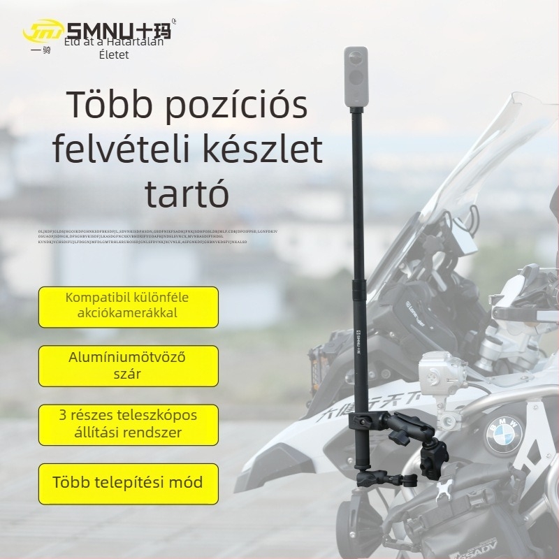 Fényképező állvány, U-alakú többkamerás felvételi készlet; alumínium ötvözet; teherbírás 500 g; 3 részre osztható; motorkerékpárral kompatibilis